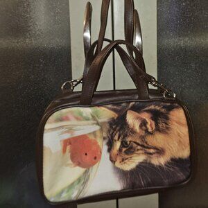 90s vintage Cat purse- Over the Shoulder Strap